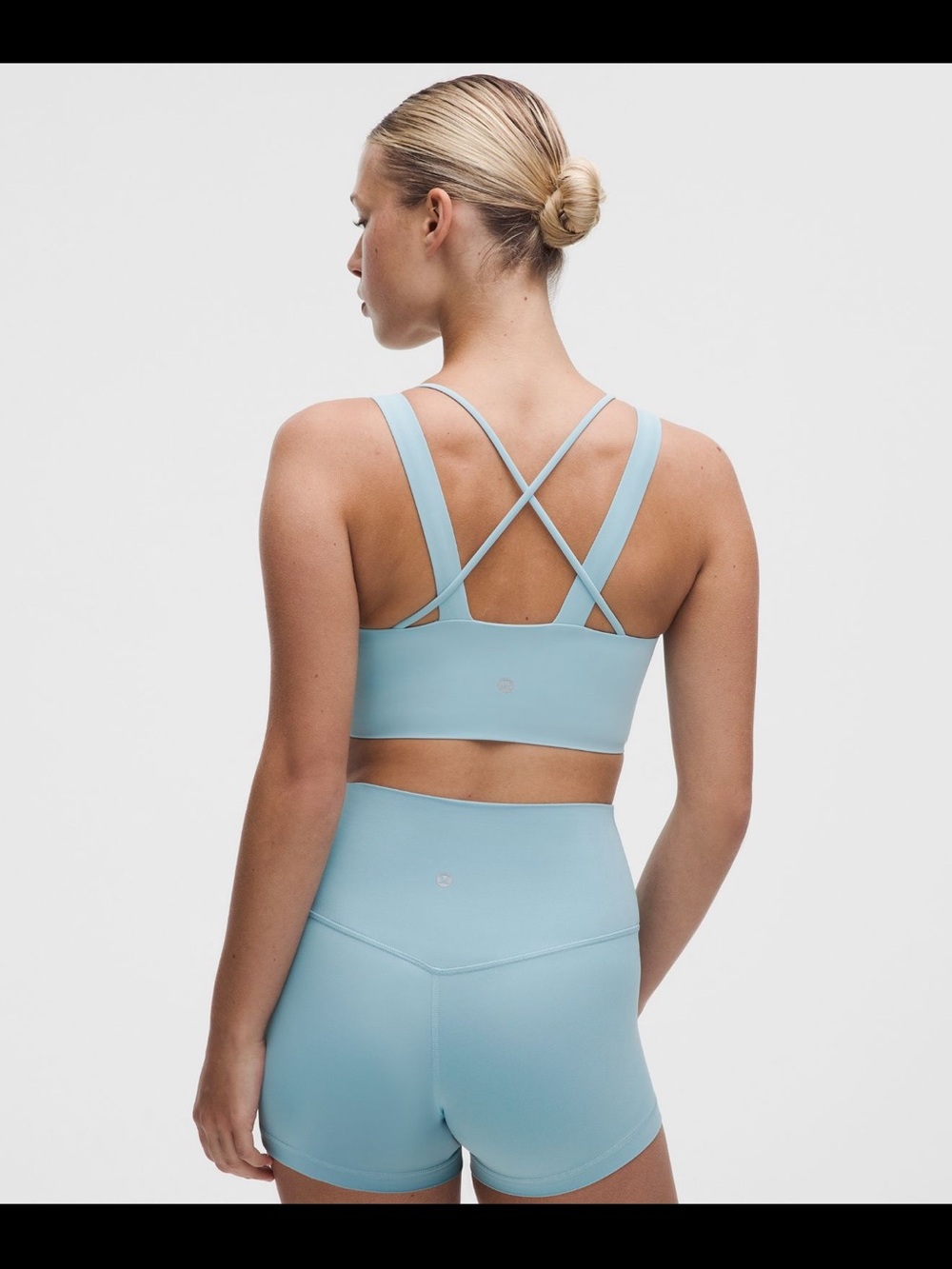 lululemon athletica Light Blue Crisscross Back Sports Bra